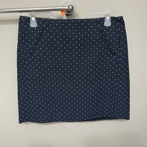 LOFT Dark Blue Polka Dot Mini Skirt